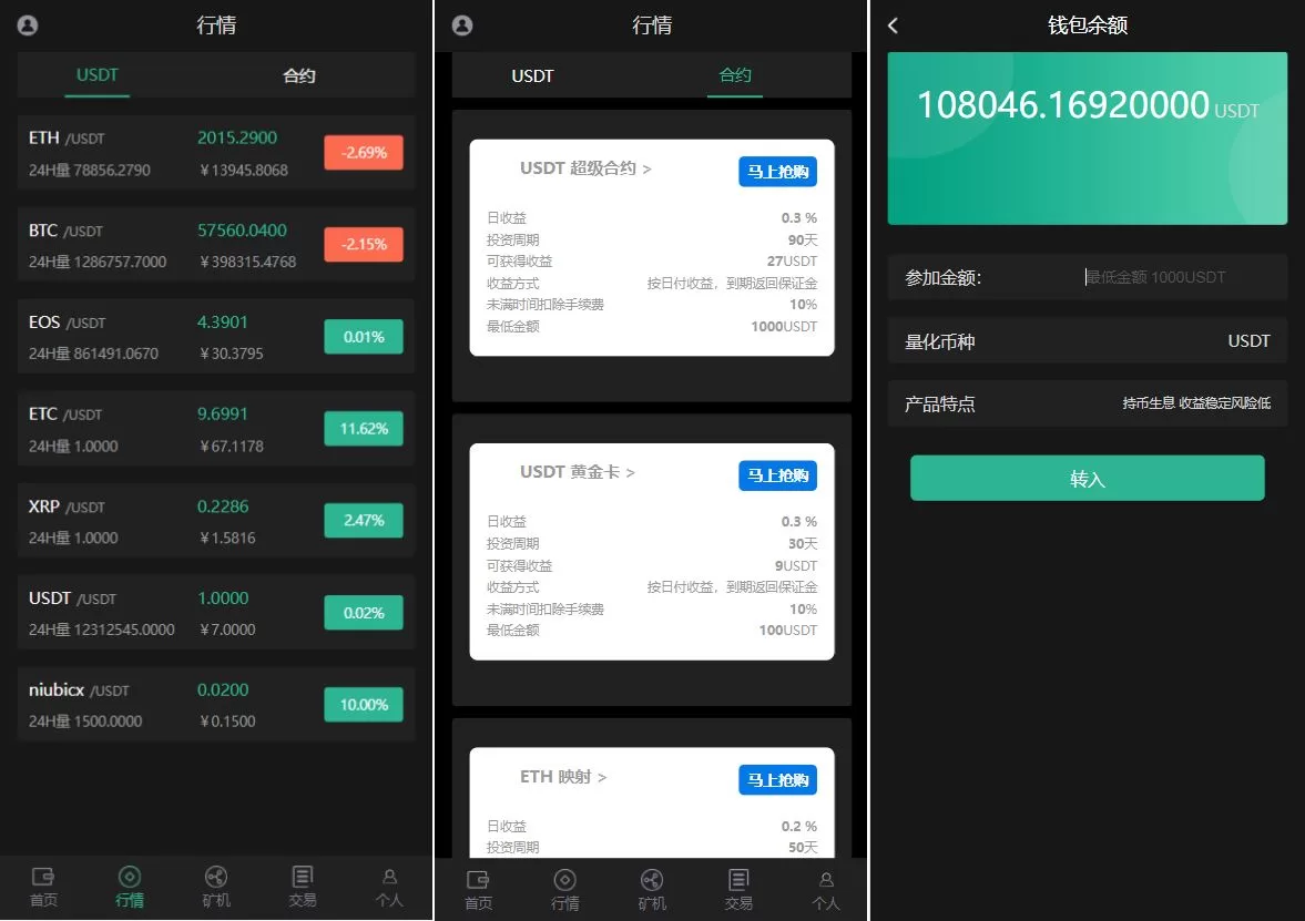 图片[3]-全新二开四语言区块链矿机系统源码 - 合约矿机交易与USDT数字钱包功能集成 - 海外源码商-海外源码商