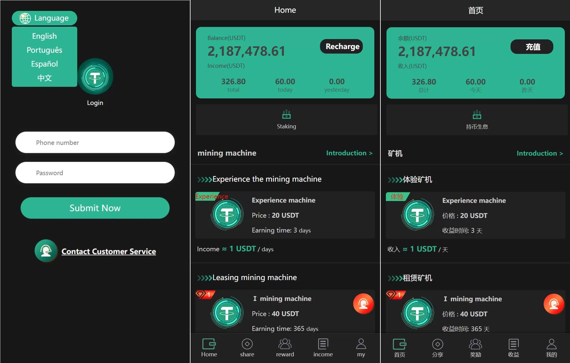 新版多语言USDT矿机质押系统源码——挖矿生息+拉新激励全新模式 - 海外源码商-海外源码商