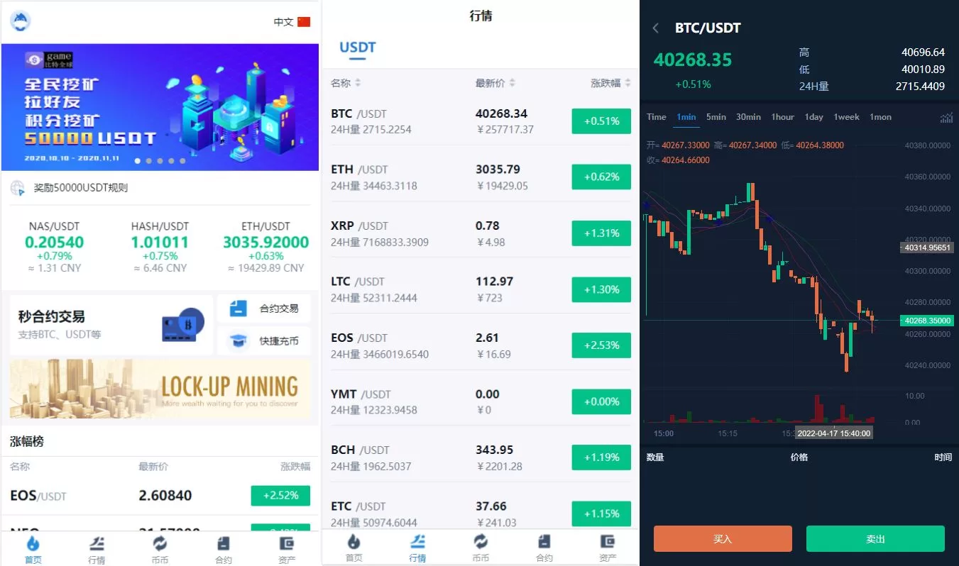秒合约多语言交易所源码/锁仓挖矿/IEO认购/币币+法币+杠杆交易 - 海外源码商-海外源码商