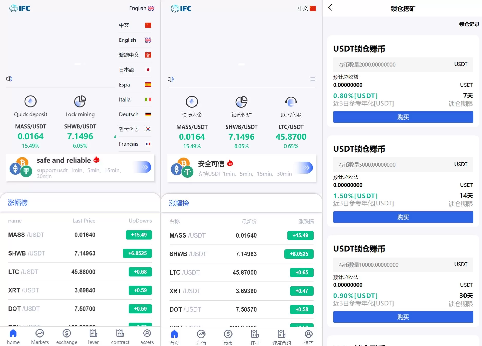 新版UI多语言交易所/锁仓挖矿/币币秒合约交易所/双端源码 - 海外源码商-海外源码商