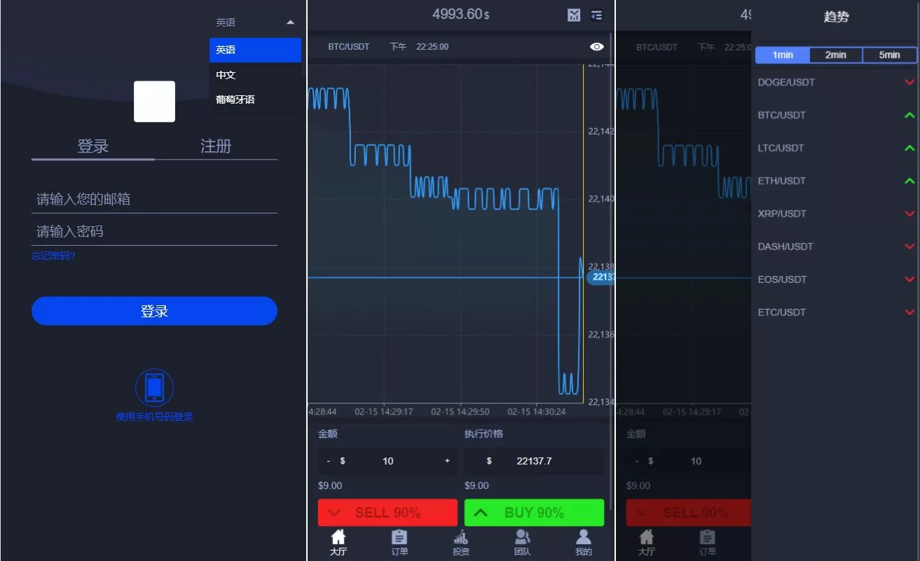 图片[1]-全新UI微交易系统/微盘秒合约源码/PC版微盘/虚拟币交易所源码 - 海外源码商-海外源码商