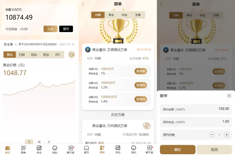 黄金投资跟单系统/投资理财/推广分销/聊天室-海外源码商