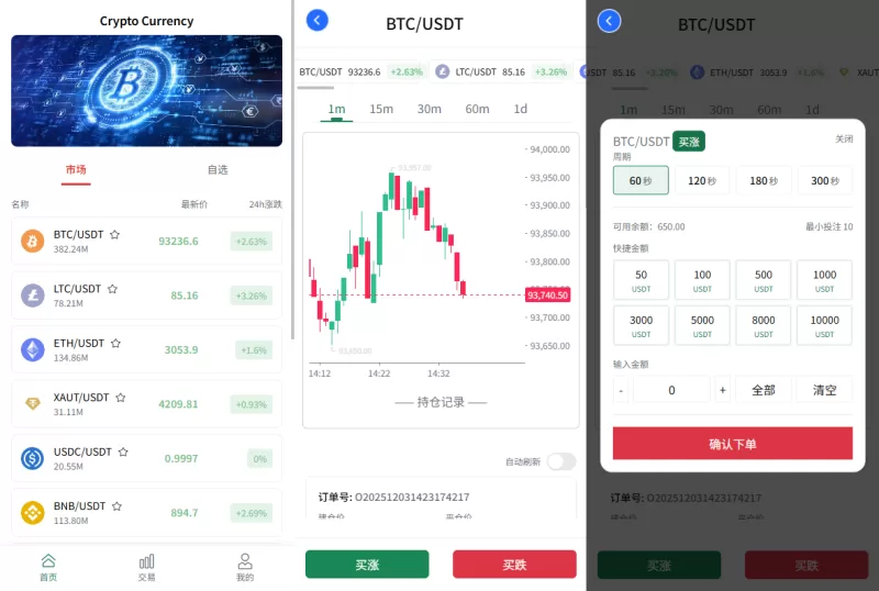 多语言虚拟币微盘￥海外微交易￥秒合约￥时间盘-海外源码商